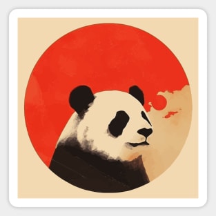 Japanese minimalist panda poster Magnet